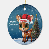 Donner Baby Deer, Fawn, Doe, Reindeer🦌🎄 Keramisch Ornament (Links)