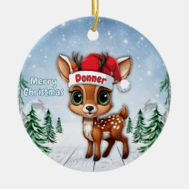Donner Baby Deer, Fawn, Doe, Reindeer🦌🎄 Keramisch Ornament