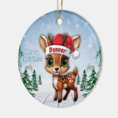 Donner Baby Deer, Fawn, Doe, Reindeer🦌🎄 Keramisch Ornament (Links)
