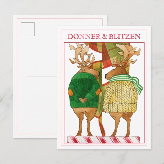 DONNER BLITZEN Ansichtkaart Feestdagenkaart (Voorkant / Achterkant)