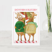 DONNER BLITZEN Kerst Kaart (Voorkant)