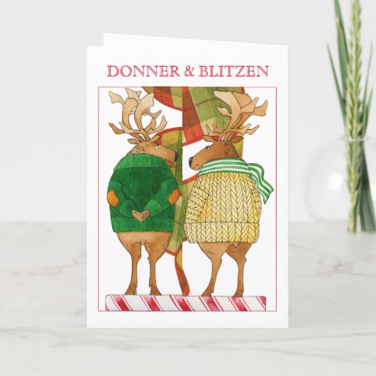 DONNER BLITZEN Kerst Kaart (Achterkant)