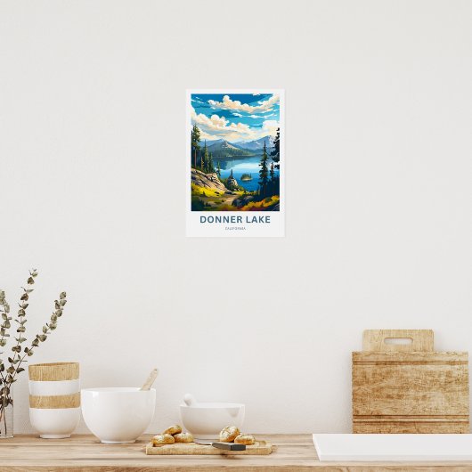 Donner Lake California Reisprint Poster (Keuken)