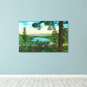 Donner Lake, Californië uit Ridge Canvas Afdruk (Insitu (Houten vloer))