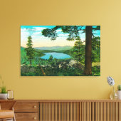Donner Lake, Californië uit Ridge Canvas Afdruk (Insitu (Woonkamer))