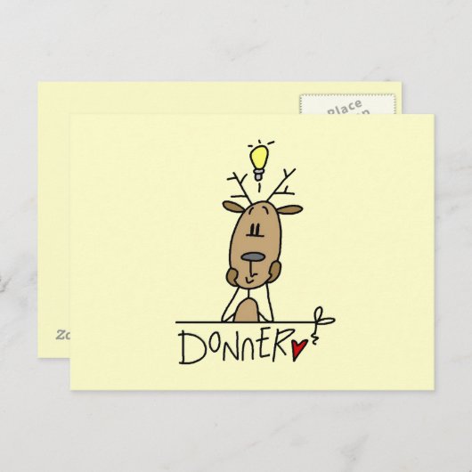 Donner Reindeer kerstT-shirts en cadeautjes Feestdagenkaart (Voorkant / Achterkant)