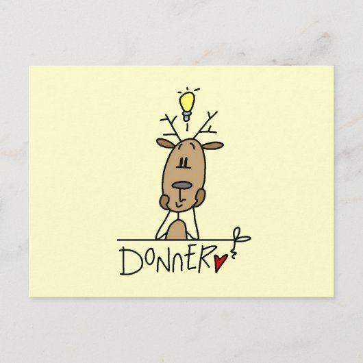 Donner Reindeer kerstT-shirts en cadeautjes Feestdagenkaart (Voorkant)