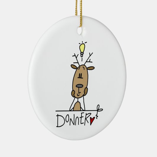 Donner Reindeer kerstT-shirts en cadeautjes Keramisch Ornament (Rechts)