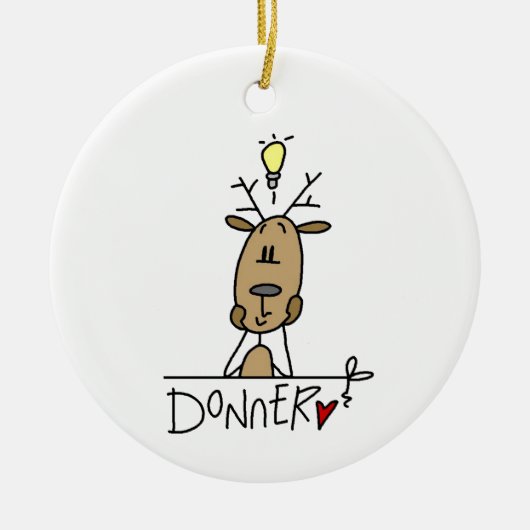 Donner Reindeer kerstT-shirts en cadeautjes Keramisch Ornament (Voorkant)