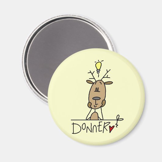 Donner Reindeer kerstT-shirts en cadeautjes Magneet (Voorkant / Achterkant)