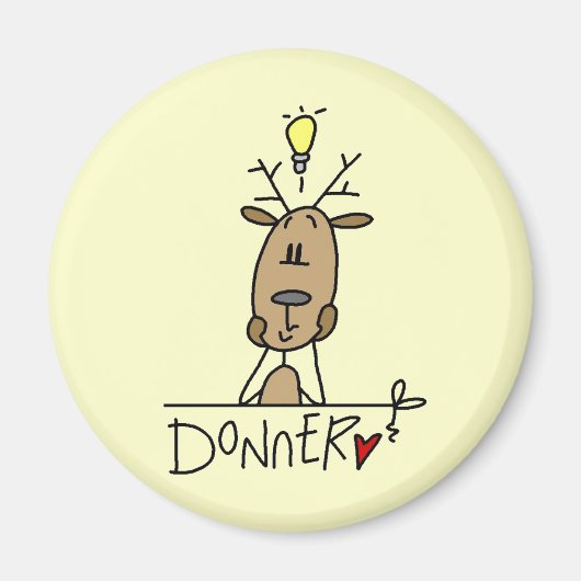Donner Reindeer kerstT-shirts en cadeautjes Magneet (Voorkant)