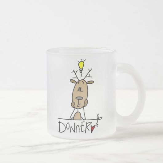 Donner Reindeer kerstT-shirts en cadeautjes Matglas Koffiemok (Rechts)