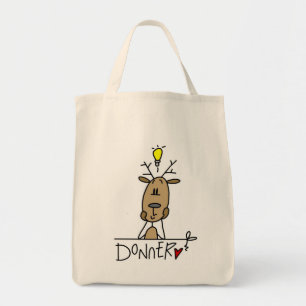 Donner Reindeer kerstT-shirts en cadeautjes Tote Bag