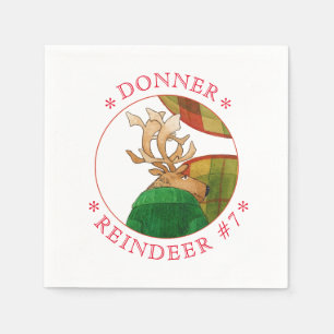 DONNER REINDEER Standaard Cocktails Papieren Serve Servet