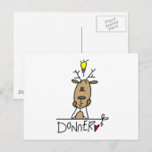 Donner Reindeer T-shirts en Gifts Briefkaart (Voorkant / Achterkant)