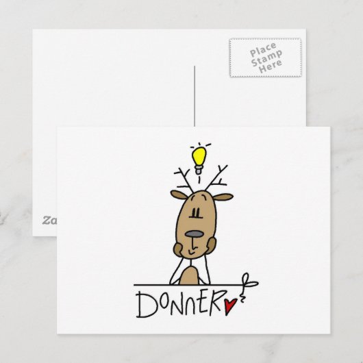 Donner Reindeer T-shirts en Gifts Briefkaart (Voorkant / Achterkant)