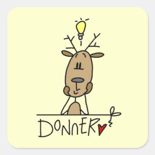 Donner Rendier Kerst T-shirts en Cadeaus Vierkante Sticker