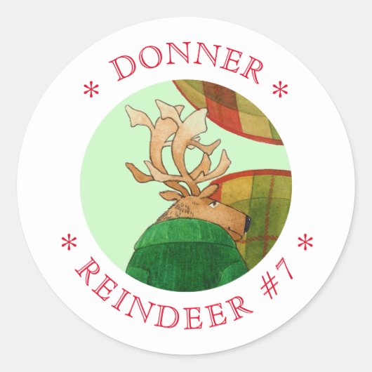 DONNER RENDIER Kleine ronde Stickers (Voorkant)