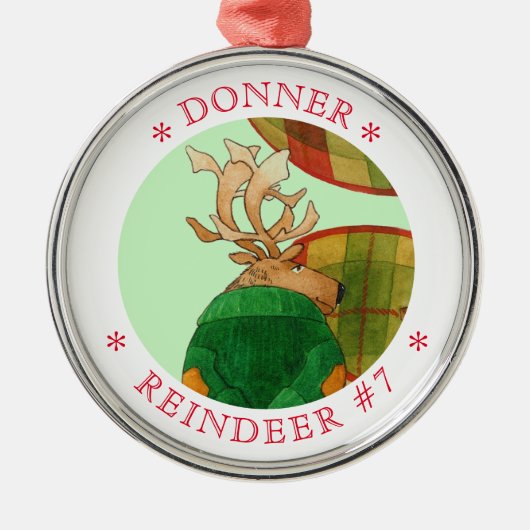 DONNER RENDIER Premium Rond Ornament (Voorkant)