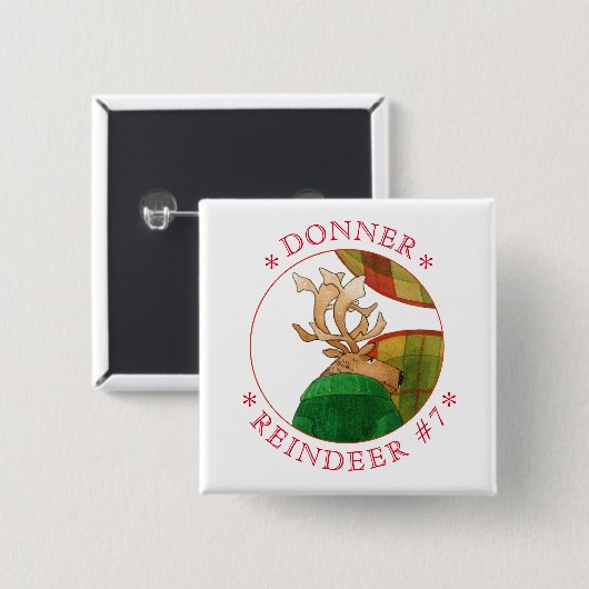 DONNER RENDIER Vierkante Pin Button (Voorkant /achterkant)