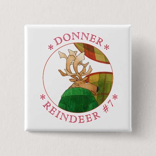 DONNER RENDIER Vierkante Pin Button (Voorkant)