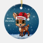 Donner Schattig Whimsical Rendier Grafisch Uniek🦌 Keramisch Ornament (Voorkant)