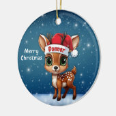 Donner Schattig Whimsical Rendier Grafisch Uniek🦌 Keramisch Ornament (Links)