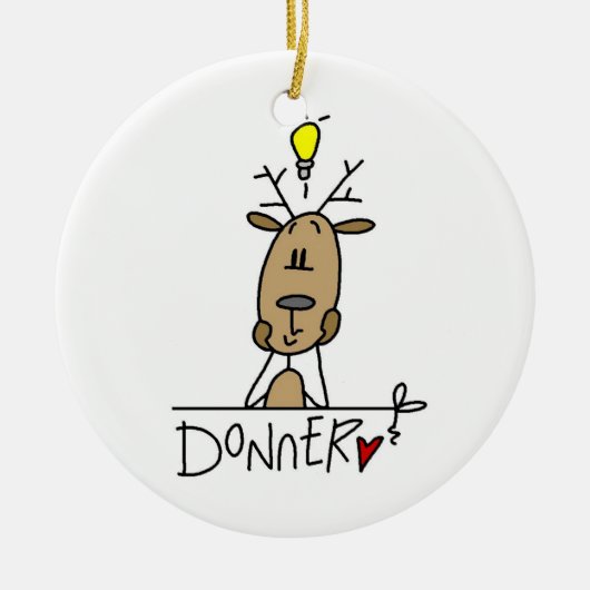 Donner the Reindeer Kerstkeepomwille Ornament (Voorkant)