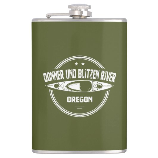Donner und Blitzen River Oregon Kayaking Heupfles (Voorkant)