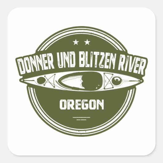 Donner und Blitzen River Oregon Kayaking Vierkante Sticker (Voorkant)
