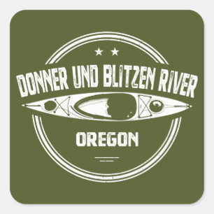 Donner und Blitzen River Oregon Kayaking Vierkante Sticker