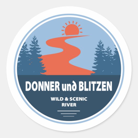 Donner und Blitzen Wilde en Schilderachtig Oregon Ronde Sticker (Voorkant)