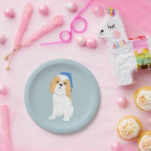 Donnie The Cute Blenheim Cavalier Spaniel Puppy Papieren Bordje (Feest)