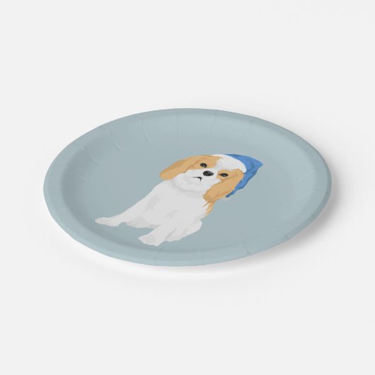 Donnie The Cute Blenheim Cavalier Spaniel Puppy Papieren Bordje (Gekanteld)