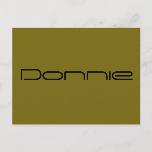 Donnie, weeszwart karakter, geometrisch lettertype briefkaart (Voorkant)
