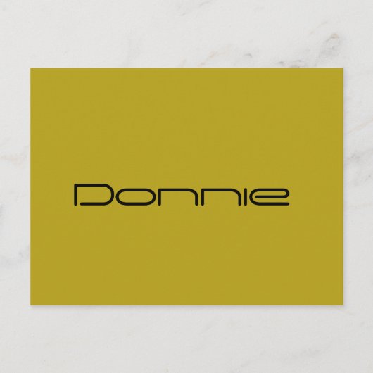 Donnie, weeszwart karakter, geometrisch lettertype briefkaart (Voorkant)