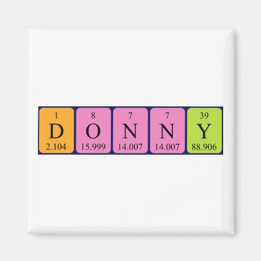 Donny periodieke table name magnet (Voorkant)