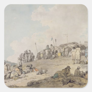 Donnybrook Fair, 1782 (pen, inkt en w/c op papier) Vierkante Sticker