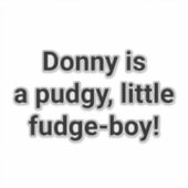 Donny's a Pudgy Fudge-boy Hankamer Artjunkhaus Yum Sticker (Voorkant)