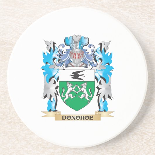 Donohoe Coat of Arms - Familie Crest Zandsteen Onderzetter (Voorkant)