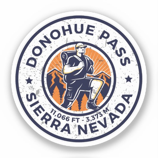 Donohue Pass wandelen siera nevada alpine trials Sticker (Voorkant)