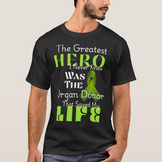 Donor Awareness Hero Support Thankful Unisex  T-shirt (Voorkant)