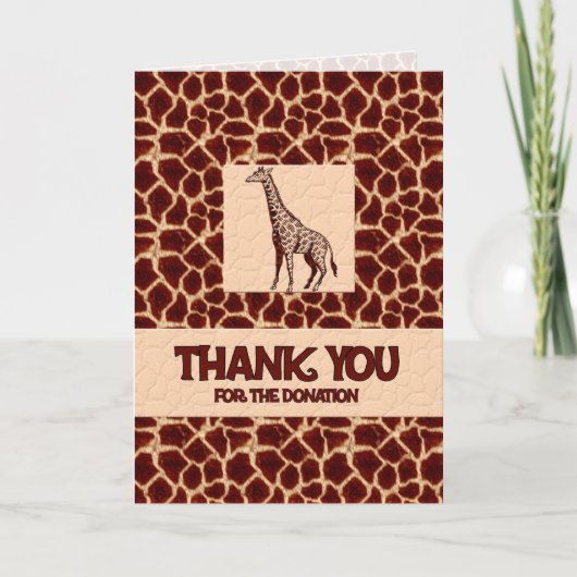 Donor Bedankt in Giraffe Print (Voorkant)