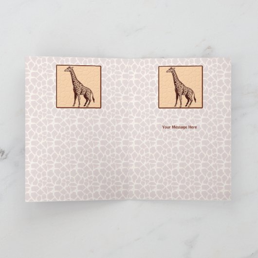 Donor Bedankt in Giraffe Print (Binnen)