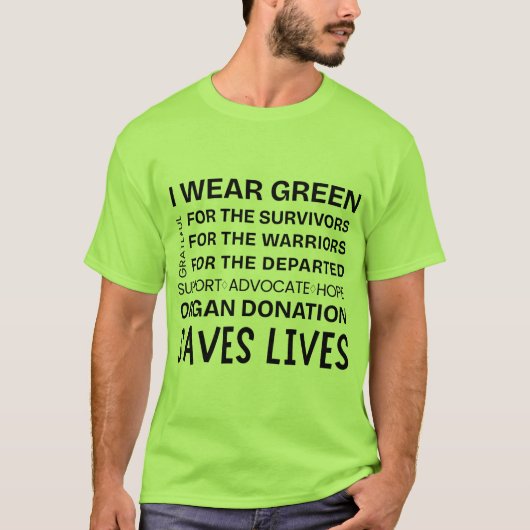 Donor Bewustzijn Trots Ondersteuning Dankbaar Unis T-shirt (Voorkant)