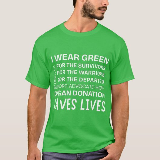 Donor Bewustzijn Trots Ondersteuning Dankbaar Unis T-shirt (Voorkant)