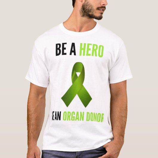 Donor Bewustzijn Trots Support Held Unisex  T-shirt (Voorkant)
