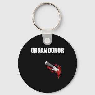 Donor plezier bloederige wond nier meme op rug 4 sleutelhanger
