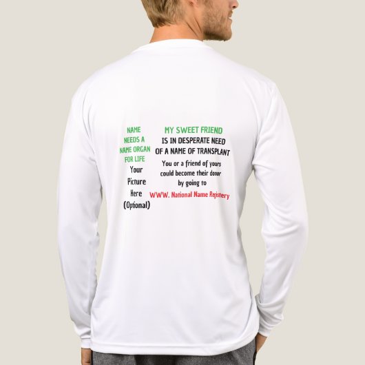 Donor Unisex T-shirt met lange mouwen Basic (Achterkant)