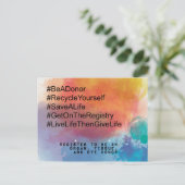 Donorbewustzijn, transplantatie, orgaandonatie briefkaart (Staand voorkant)